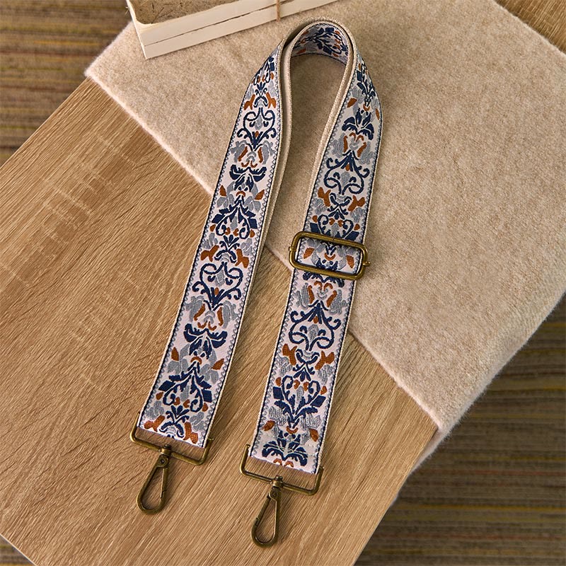 Buddha Stonesボヘミアンフラワー幾何学模様刺繍調節可能なハンドバッグクロスボディショルダーバッグ財布ストラップ交換用 - image 1