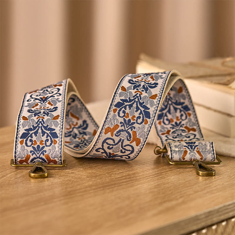 Buddha Stonesボヘミアンフラワー幾何学模様刺繍調節可能なハンドバッグクロスボディショルダーバッグ財布ストラップ交換用 - image 3