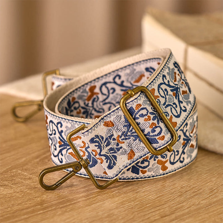 Buddha Stonesボヘミアンフラワー幾何学模様刺繍調節可能なハンドバッグクロスボディショルダーバッグ財布ストラップ交換用 - image 2