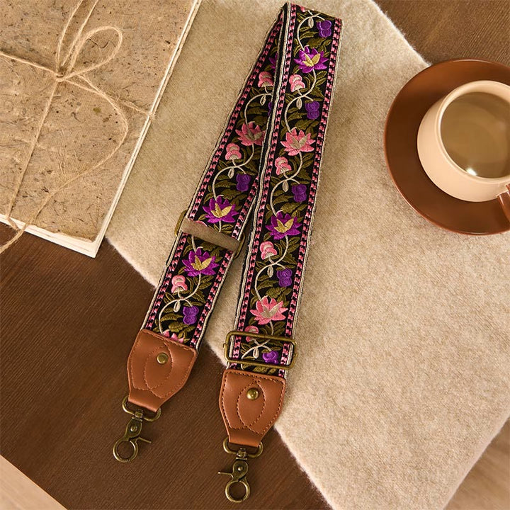 Buddha Stonesボヘミアンフラワーつる幾何学模様刺繍調節可能なハンドバッグクロスボディショルダーバッグ財布ストラップ交換用 - image 23