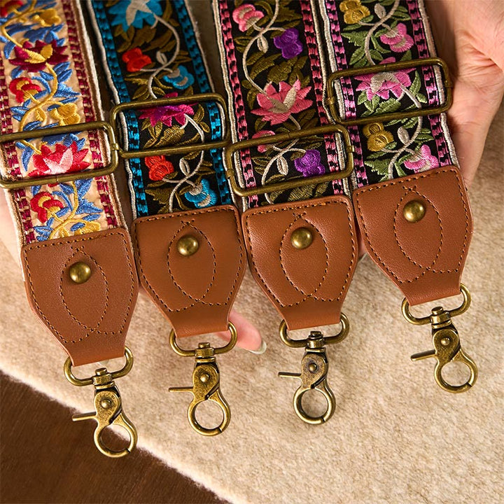 Buddha Stonesボヘミアンフラワーつる幾何学模様刺繍調節可能なハンドバッグクロスボディショルダーバッグ財布ストラップ交換用 - image 29