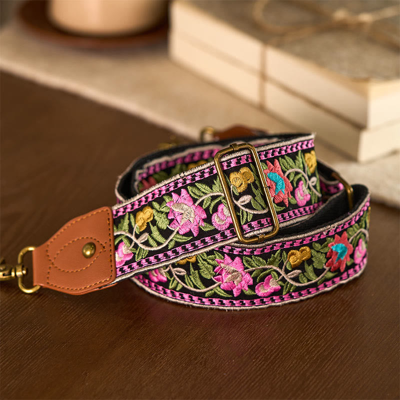 Buddha Stonesボヘミアンフラワーつる幾何学模様刺繍調節可能なハンドバッグクロスボディショルダーバッグ財布ストラップ交換用 - image 20