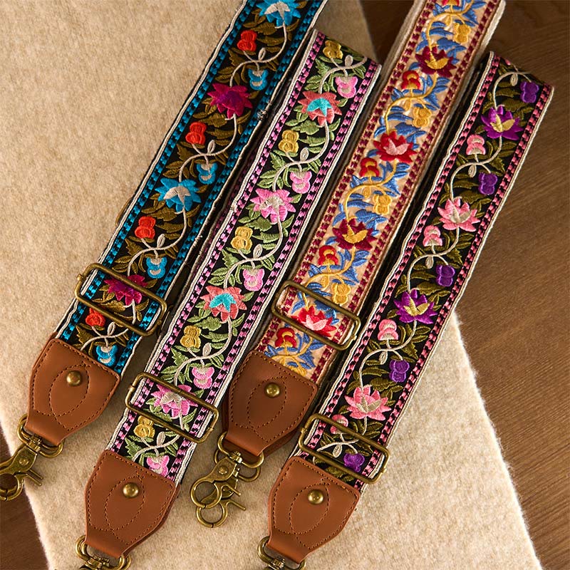 Buddha Stonesボヘミアンフラワーつる幾何学模様刺繍調節可能なハンドバッグクロスボディショルダーバッグ財布ストラップ交換用 - image 28