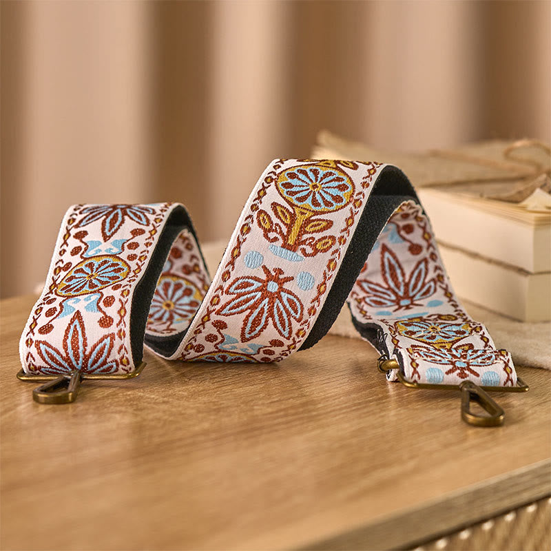 Buddha Stonesボヘミアン メープルリーフ フラワー 幾何学模様 調節可能 ハンドバッグ クロスボディ ショルダーバッグ ストラップ 交換用 - image 1