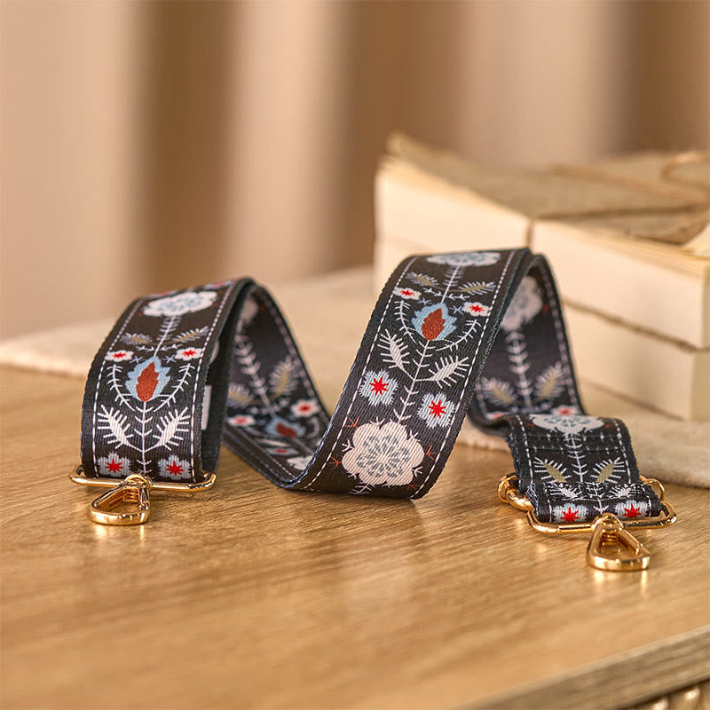 Buddha Stones、ボヘミアン、花、葉、幾何学模様、ジャカード織り、調節可能なハンドバッグ、クロスボディ、ショルダーバッグ、ストラップ交換用 - image 2