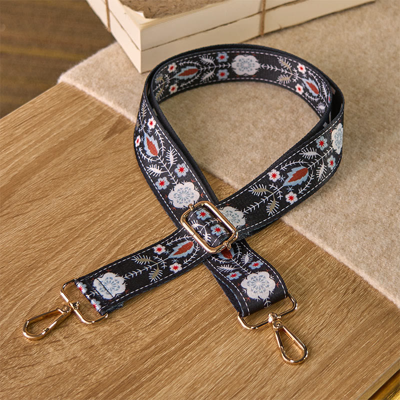 Buddha Stones、ボヘミアン、花、葉、幾何学模様、ジャカード織り、調節可能なハンドバッグ、クロスボディ、ショルダーバッグ、ストラップ交換用 - image 1