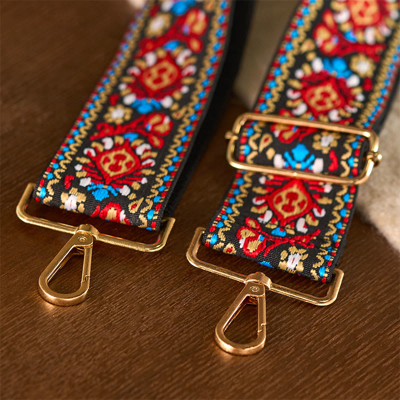 Buddha Stonesボヘミアンフラワー幾何学模様ストライプ刺繍調節可能ハンドバッグクロスボディショルダーバッグ財布ストラップ交換用 - image 25