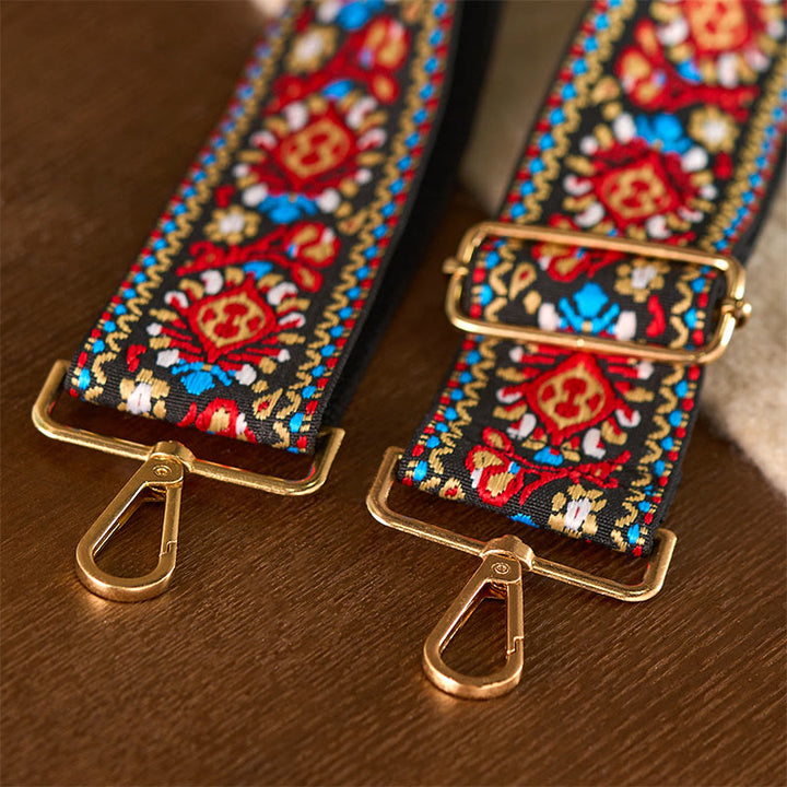 Buddha Stonesボヘミアンフラワー幾何学模様ストライプ刺繍調節可能ハンドバッグクロスボディショルダーバッグ財布ストラップ交換用 - image 25