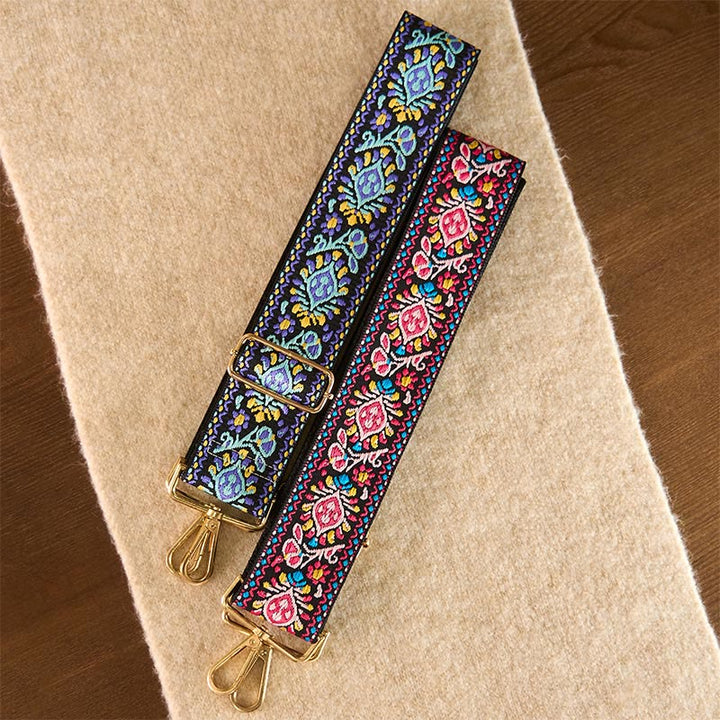 Buddha Stonesボヘミアンフラワー幾何学模様ストライプ刺繍調節可能ハンドバッグクロスボディショルダーバッグ財布ストラップ交換用 - image 27