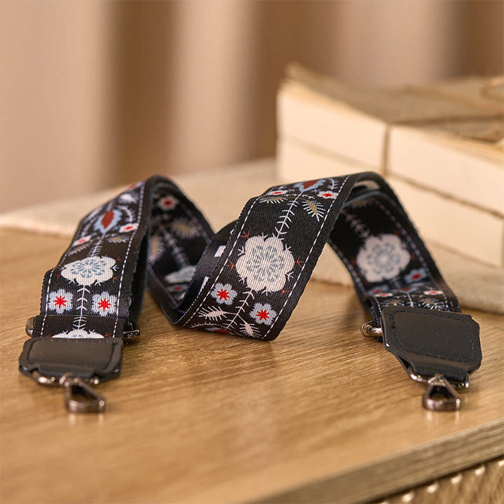 Buddha Stonesボヘミアン ブラックフラワー 幾何学模様 調節可能 ハンドバッグ クロスボディ ショルダーバッグ ストラップ 交換用 - image 3