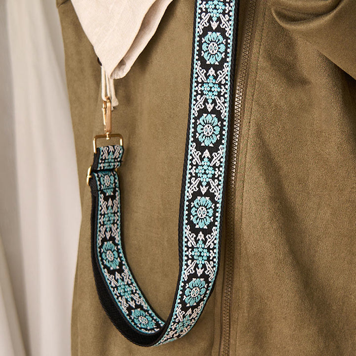 Buddha Stonesボヘミアン ラウンドフラワー 幾何学模様 刺繍 調節可能 ハンドバッグ クロスボディ ショルダーバッグ 財布 ストラップ 交換用 - image 6