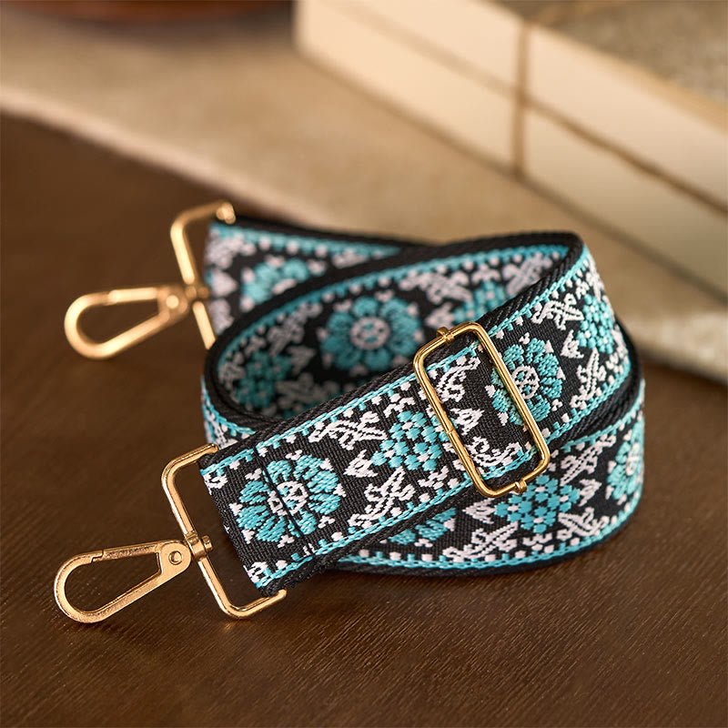 Buddha Stonesボヘミアン ラウンドフラワー 幾何学模様 刺繍 調節可能 ハンドバッグ クロスボディ ショルダーバッグ 財布 ストラップ 交換用 - image 3