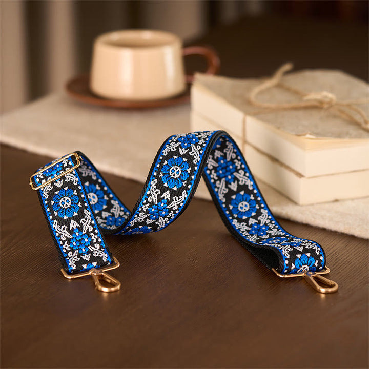 Buddha Stonesボヘミアン ラウンドフラワー 幾何学模様 刺繍 調節可能 ハンドバッグ クロスボディ ショルダーバッグ 財布 ストラップ 交換用 - image 12