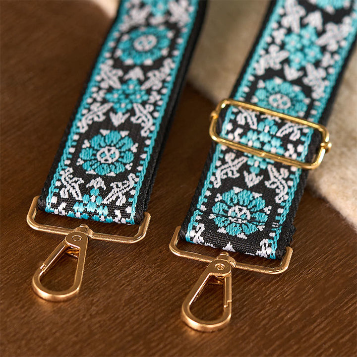 Buddha Stonesボヘミアン ラウンドフラワー 幾何学模様 刺繍 調節可能 ハンドバッグ クロスボディ ショルダーバッグ 財布 ストラップ 交換用 - image 7