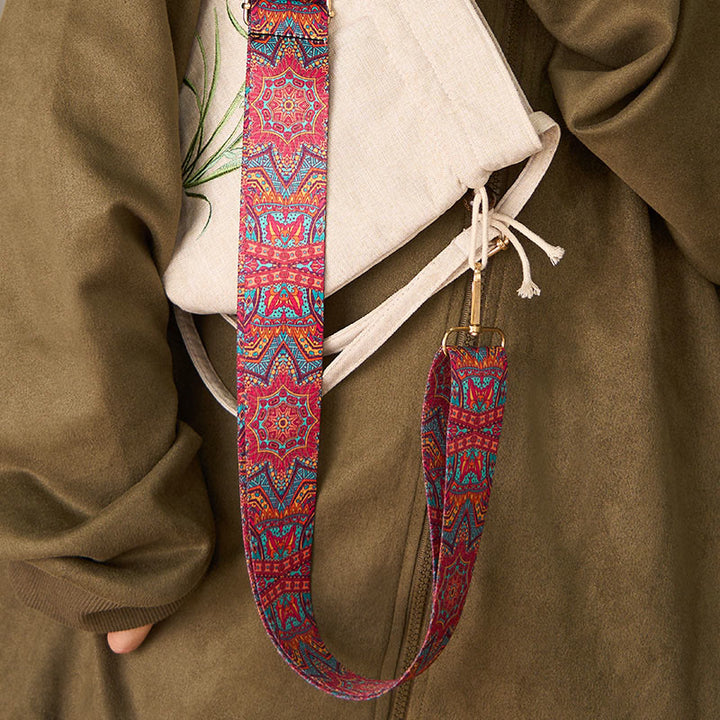 Buddha Stonesボヘミアンレッドマンダラ幾何学模様調節可能ハンドバッグクロスボディショルダーバッグ財布ストラップ交換用 - image 6