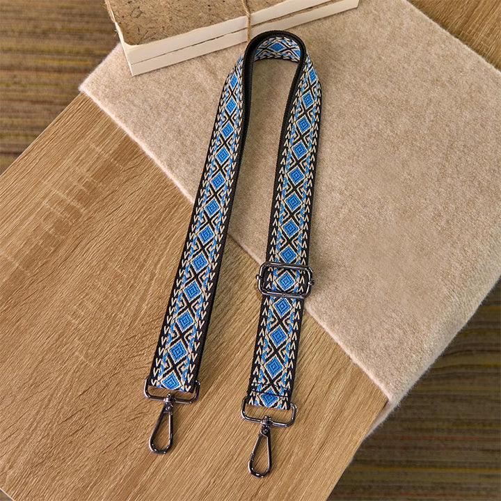 Buddha Stonesボヘミアン ダイヤモンド ロンバス ストライプ 幾何学模様 調節可能 ハンドバッグ クロスボディ ショルダーバッグ ストラップ 交換用 - image 1