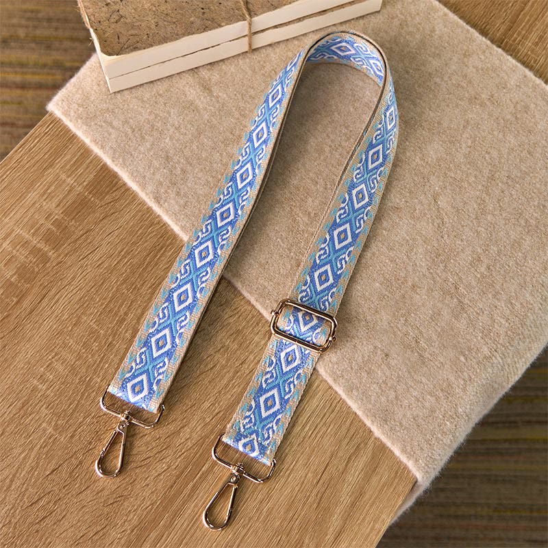 Buddha Stonesボヘミアン 菱形 四辺形 ストライプ 幾何学模様 ジャカード 調節可能 ハンドバッグ クロスボディ ショルダーバッグ ストラップ 交換用 - image 1