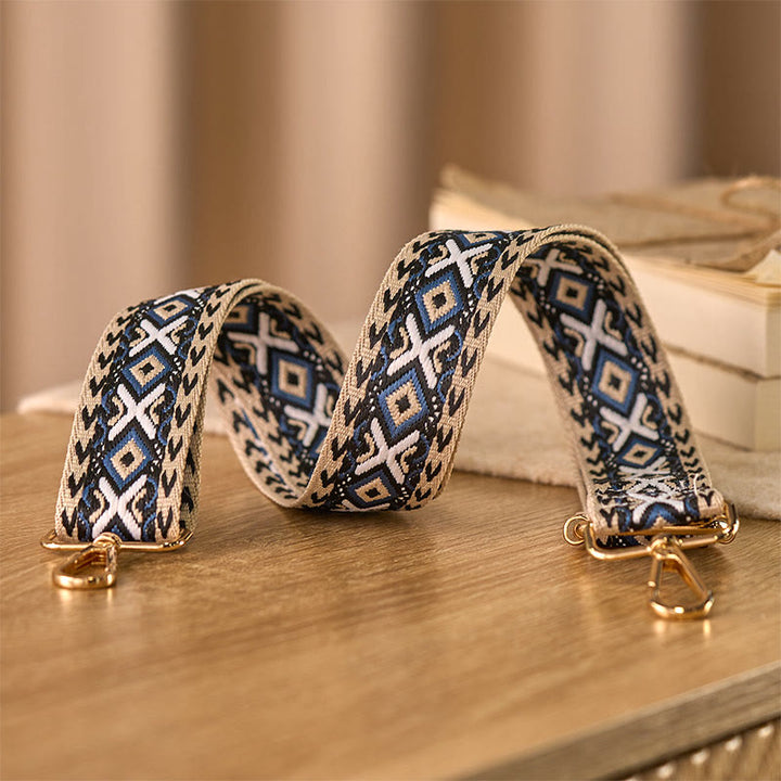 Buddha Stonesボヘミアン ロンバス ストライプ 幾何学模様 ジャカード 調節可能 ハンドバッグ クロスボディ ショルダーバッグ ストラップ 交換用 - image 2