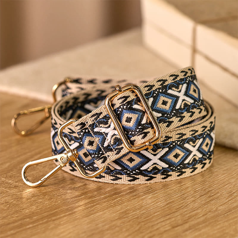 Buddha Stonesボヘミアン ロンバス ストライプ 幾何学模様 ジャカード 調節可能 ハンドバッグ クロスボディ ショルダーバッグ ストラップ 交換用 - image 3