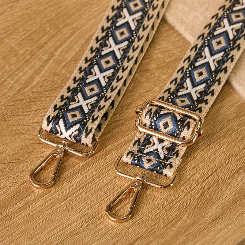 Buddha Stonesボヘミアン ロンバス ストライプ 幾何学模様 ジャカード 調節可能 ハンドバッグ クロスボディ ショルダーバッグ ストラップ 交換用 - image 4