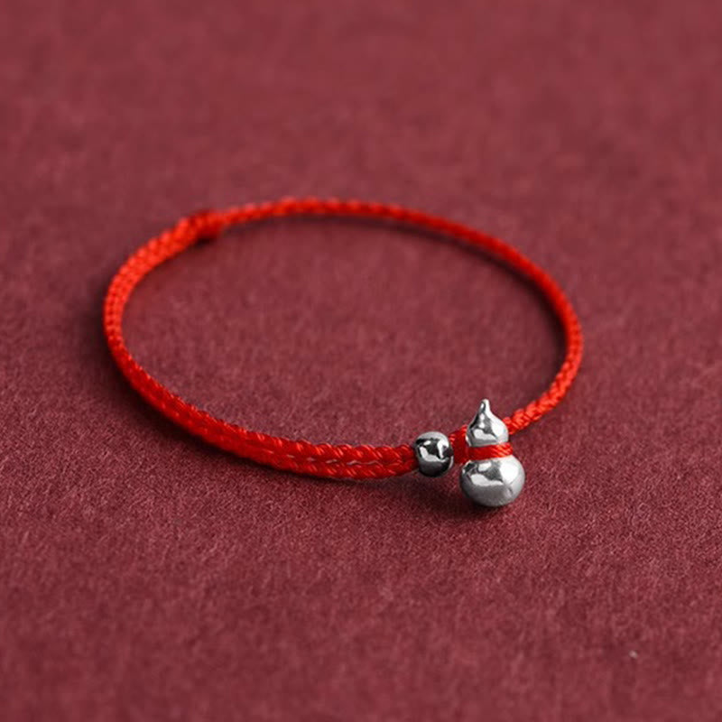 Buddha Stones925スターリングシルバー ひょうたん型幸運繁栄のお守り 紐結びブレスレット - image 2