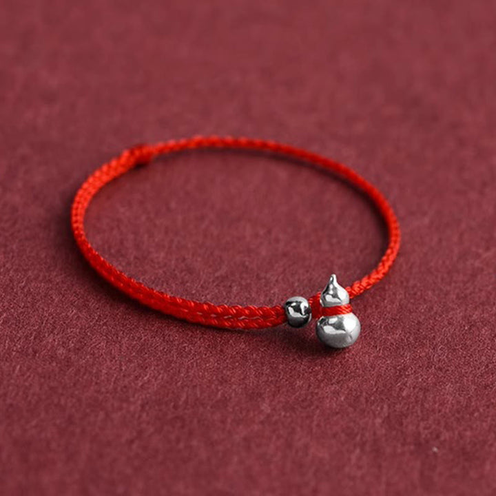 Buddha Stones925スターリングシルバー ひょうたん型幸運繁栄のお守り 紐結びブレスレット - image 2