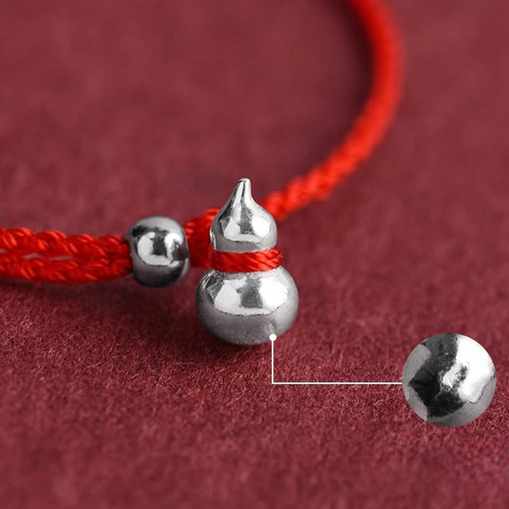 Buddha Stones925スターリングシルバー ひょうたん型幸運繁栄のお守り 紐結びブレスレット - image 5