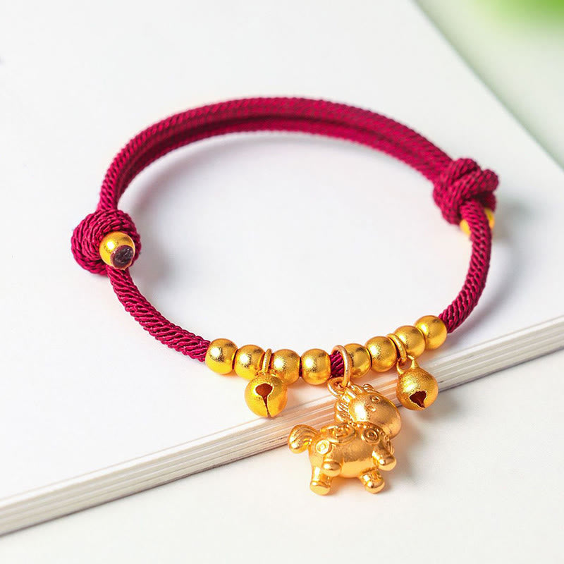 Buddha Stones午年 複数の馬のスタイル ロープ 幸運 強さ 調節可能 ブレスレット - image 18