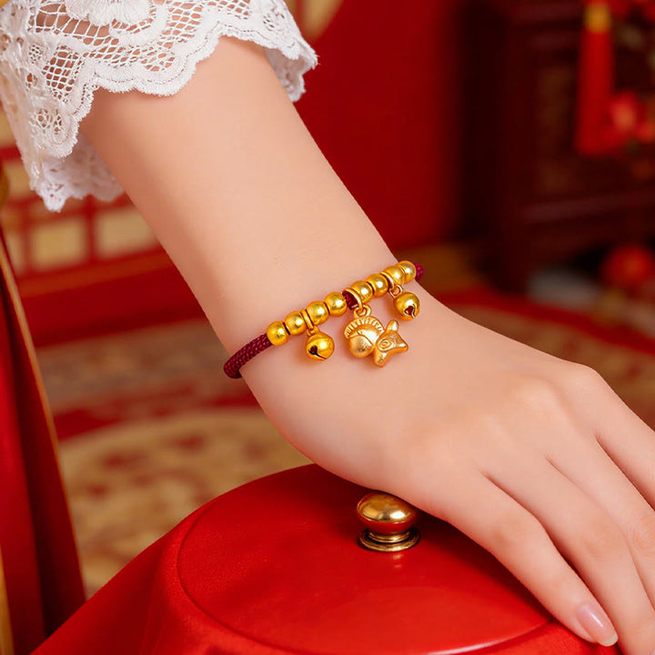 Buddha Stones午年 複数の馬のスタイル ロープ 幸運 強さ 調節可能 ブレスレット - image 2