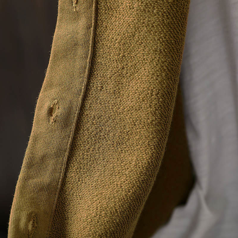 Buddha Stones秋冬 無地 ボタンダウン クルーネック 長袖 レディース コットンシャツ - image 10