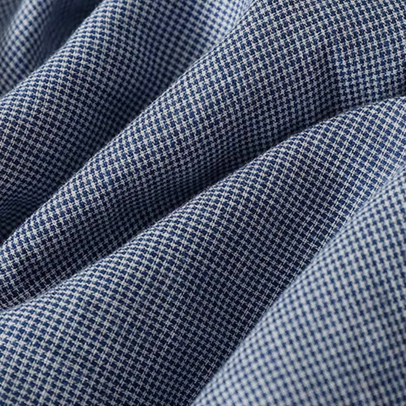 Buddha Stones秋冬 ブルーストライプ カラーブロッキング スタンドカラー ボタンダウンデザイン レディース 長袖シャツ - image 9