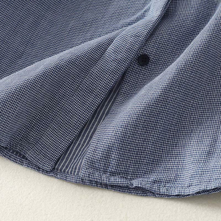 Buddha Stones秋冬 ブルーストライプ カラーブロッキング スタンドカラー ボタンダウンデザイン レディース 長袖シャツ - image 6