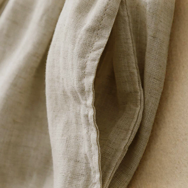 Buddha Stones夏用 伸縮性ウエスト コットン レディース カプリ クロップド丈 ハーレムパンツ ポケット付き - image 3