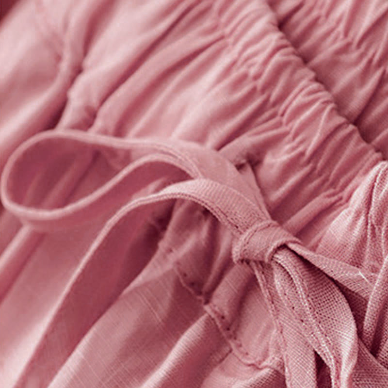 Buddha Stones夏用 伸縮性ウエスト コットン レディース カプリ クロップド丈 ハーレムパンツ ポケット付き - image 20