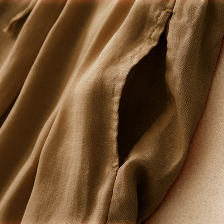 Buddha Stones夏用 伸縮性ウエスト コットン レディース カプリ クロップド丈 ハーレムパンツ ポケット付き - image 25