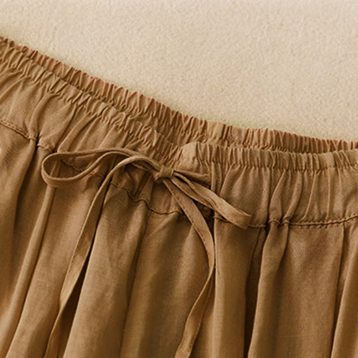 Buddha Stones夏用 伸縮性ウエスト コットン レディース カプリ クロップド丈 ハーレムパンツ ポケット付き - image 23