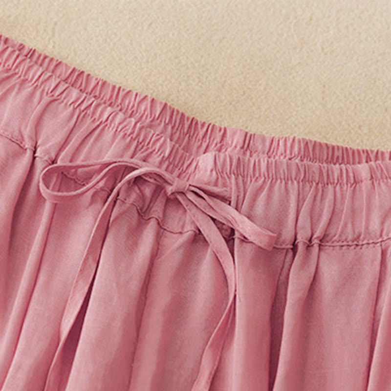 Buddha Stones夏用 伸縮性ウエスト コットン レディース カプリ クロップド丈 ハーレムパンツ ポケット付き - image 19