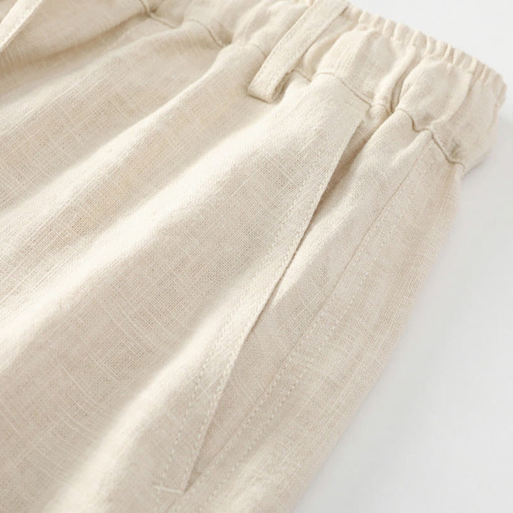 Buddha Stones夏用 ラミー リネン コットン アンクル丈 伸縮性カフス テーパード メンズ パンツ ポケット付き - image 4
