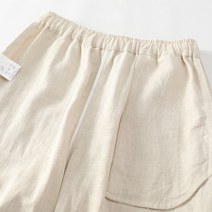 Buddha Stones夏用 ラミー リネン コットン アンクル丈 伸縮性カフス テーパード メンズ パンツ ポケット付き - image 7