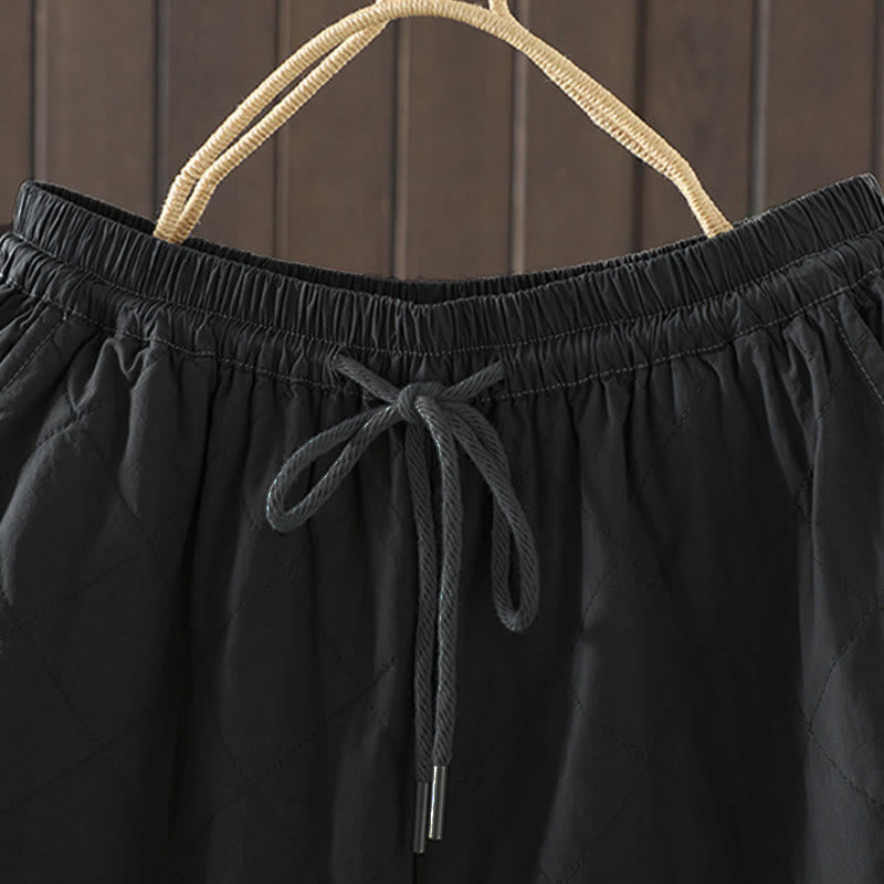 Buddha Stones菱形柄コットンポリエステル厚手レディースパンツ（ポケット付き） - image 13