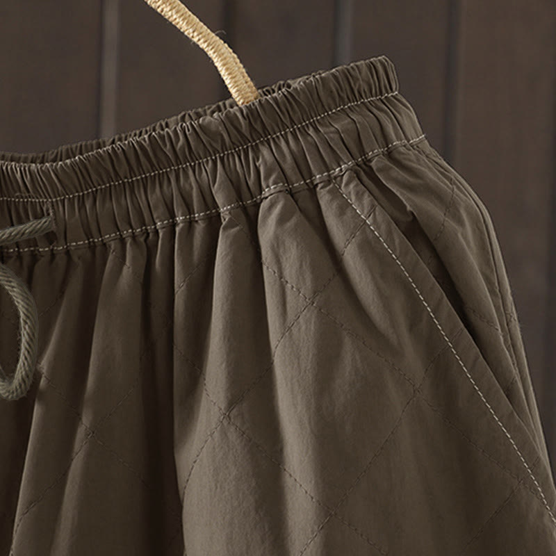Buddha Stones菱形柄コットンポリエステル厚手レディースパンツ（ポケット付き） - image 19