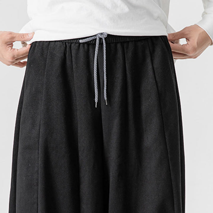 Buddha Stones秋冬 無地 コットン 伸縮性ウエスト メンズ ハーレムパンツ ポケット付き - image 47