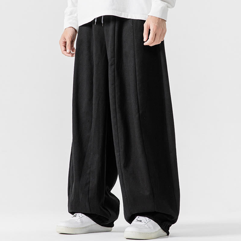 Buddha Stones秋冬 無地 コットン 伸縮性ウエスト メンズ ハーレムパンツ ポケット付き - image 45