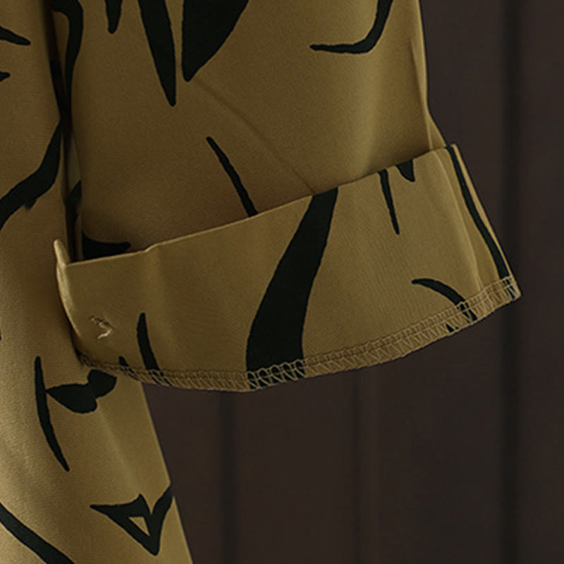 Buddha Stones春秋 スタンドカラー ライン柄 長袖 レディース コットン ポリエステル シャツ  - image 8