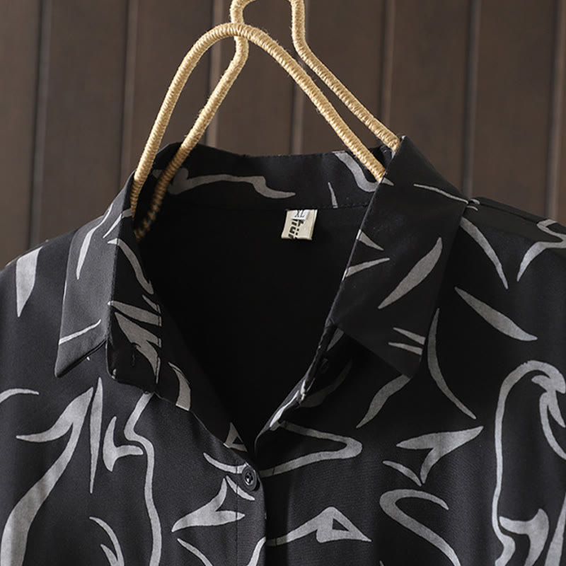 Buddha Stones春秋 スタンドカラー ライン柄 長袖 レディース コットン ポリエステル シャツ  - image 17