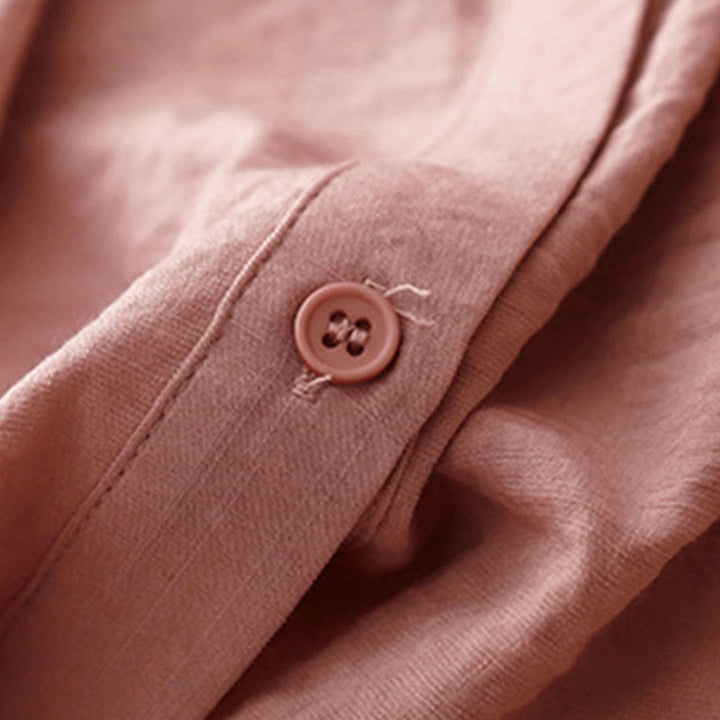 Buddha Stones春秋 スタンドカラー 無地 長袖 レディース コットン ポリエステル シャツ  - image 18