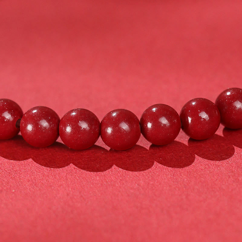 Buddha Stones午年 辰砂 翡翠赤紐良縁祈願ブレスレット - image 3