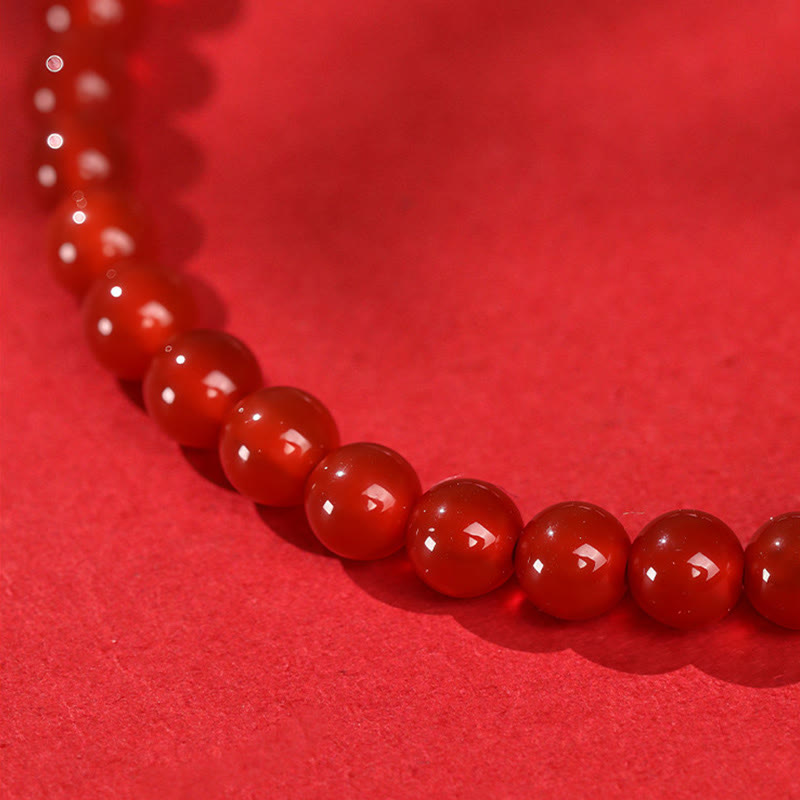 Buddha Stones馬年 レッドアゲート 999スターリングシルバー 辰砂 カームブレスレット - image 11