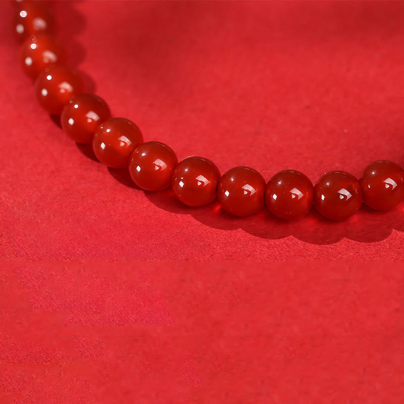 Buddha Stones馬年 レッドアゲート 999スターリングシルバー 辰砂 カームブレスレット - image 12