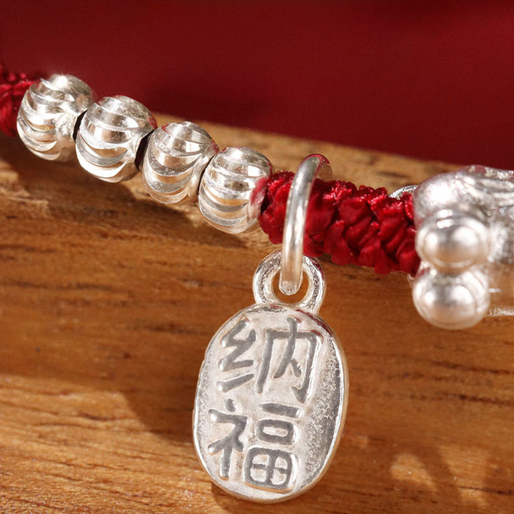 Buddha Stones午年 辰砂 和田翡翠 999スターリングシルバー赤紐コンセントレーションブレスレット - image 13
